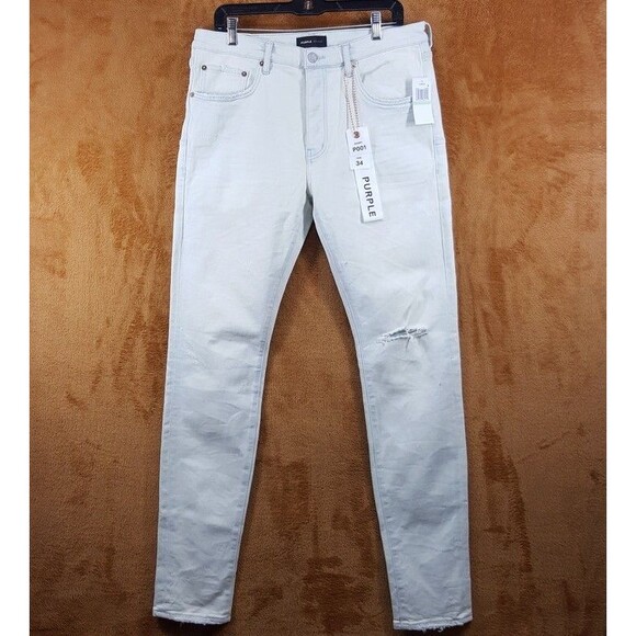 PURPLE BRAND Mens Jeans Size 34 Light Wash Skinny P001 Slim Fit Low Rise $295